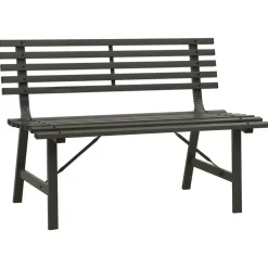 Banco de jardín Park acero negro 76,5x110x59 cm