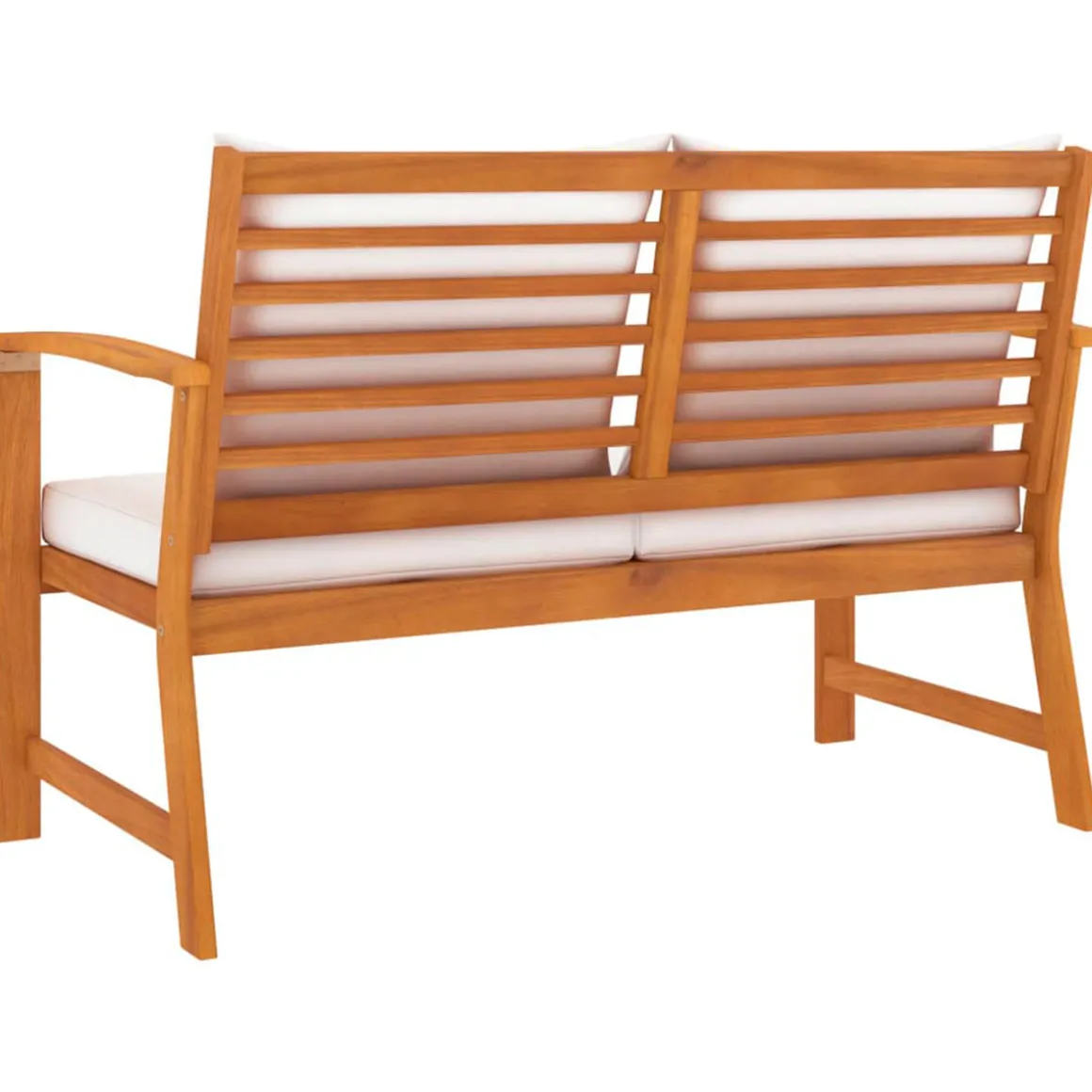 Banco de jardín VidaXL con cojines 81x120x60,5 cm