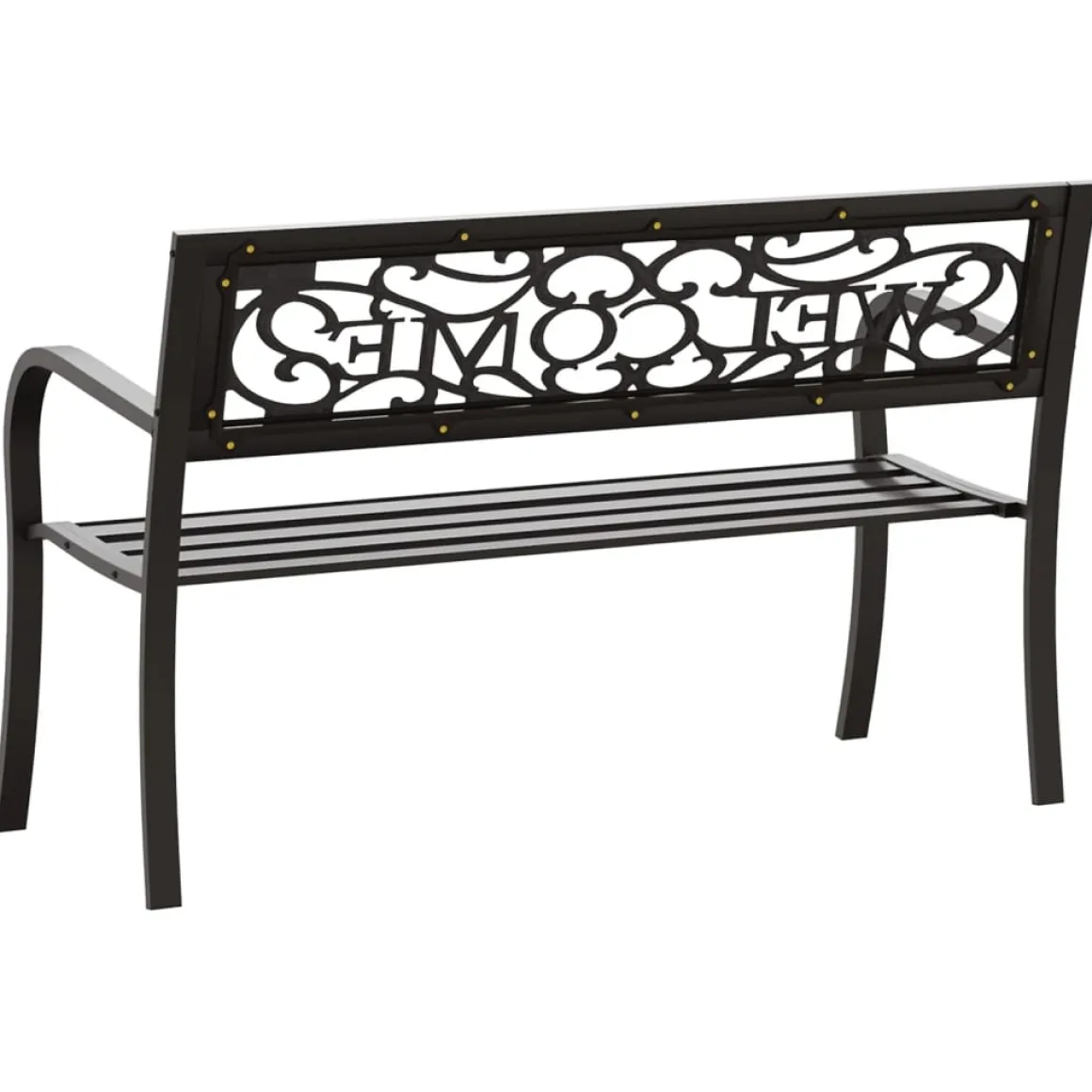 Banco de jardín Welcome acero negro 77x125x53 cm