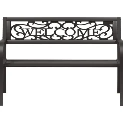 Banco de jardín Welcome acero negro 77x125x53 cm