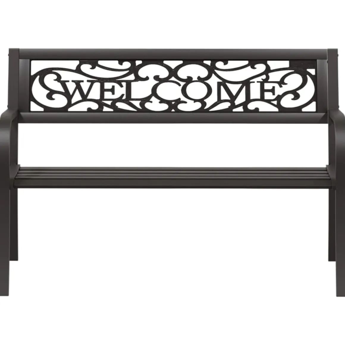 Banco de jardín Welcome acero negro 77x125x53 cm