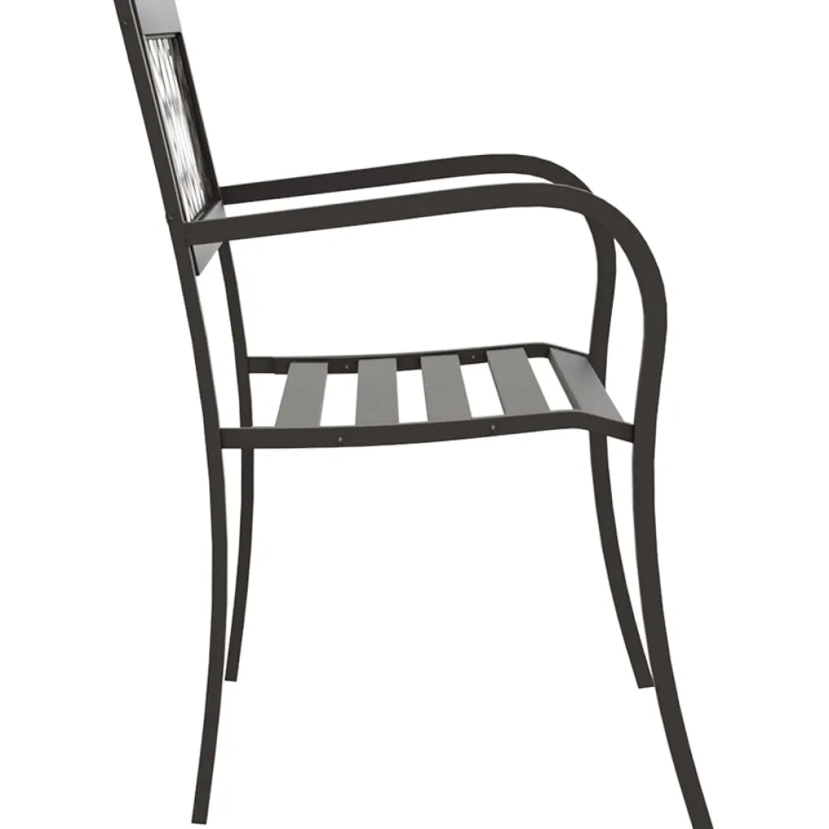 Banco de jardín Welcome acero negro 77x125x53 cm