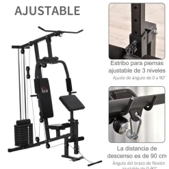 Banco de pesas Homcom multiestación negro 207x108x148 cm