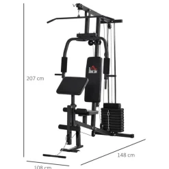 Banco de pesas Homcom multiestación negro 207x108x148 cm