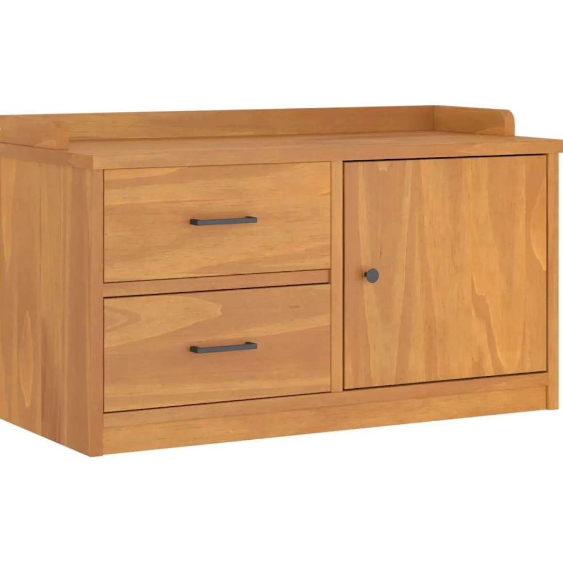 Banco de recibidor Sandnes con puerta y dos cajones natural 50x87x40 cm