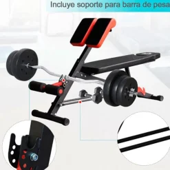 Banco musculación multifuncional para entrenamiento completo 64x146x73.5-85 cm