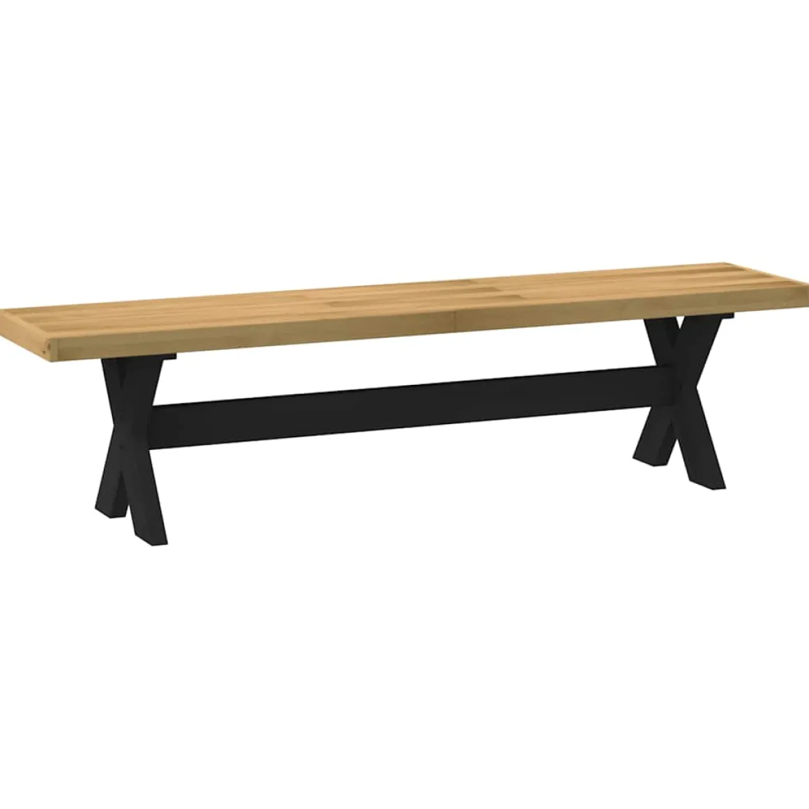 Banco Noain patas forma de X natural/negro 45x180x40 cm