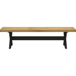 Banco Noain patas forma de X natural/negro 45x180x40 cm