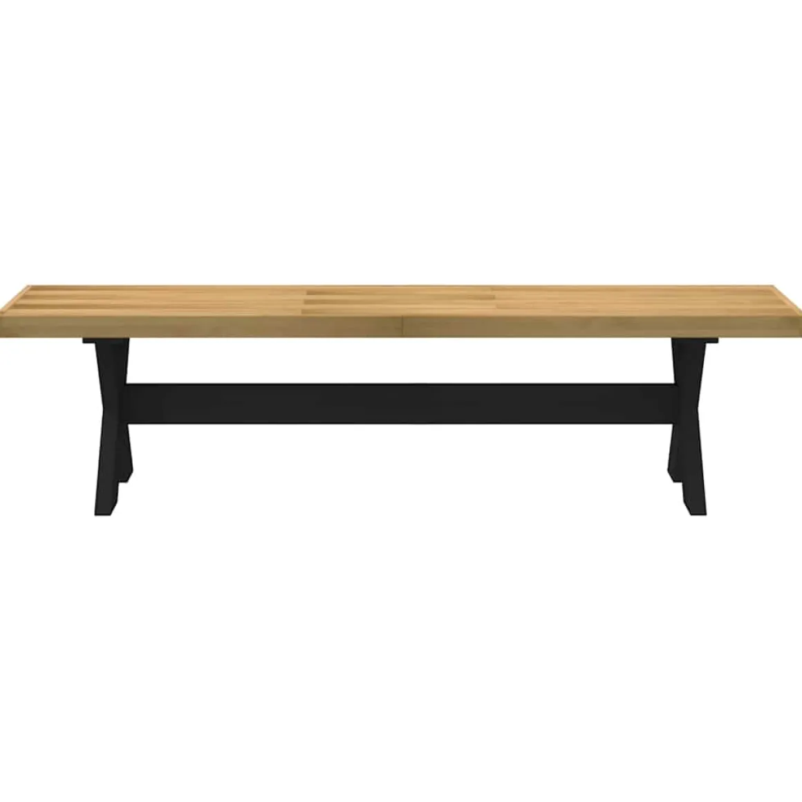 Banco Noain patas forma de X natural/negro 45x180x40 cm