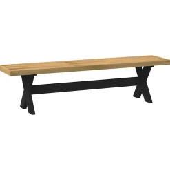 Banco Noain patas forma de X natural/negro 45x180x40 cm