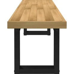 Banco Noain patas forma de U natural/negro 45x180x40 cm