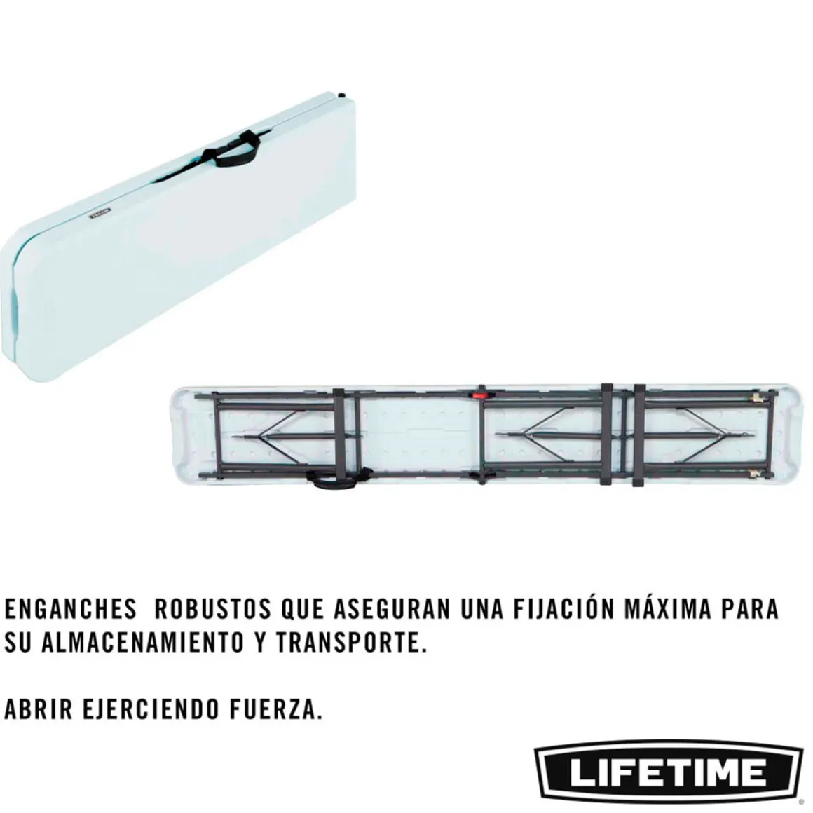 Banco plegable Lifetime ultrarresistente 454kg blanco 42,1x182,8x29,2 cm
