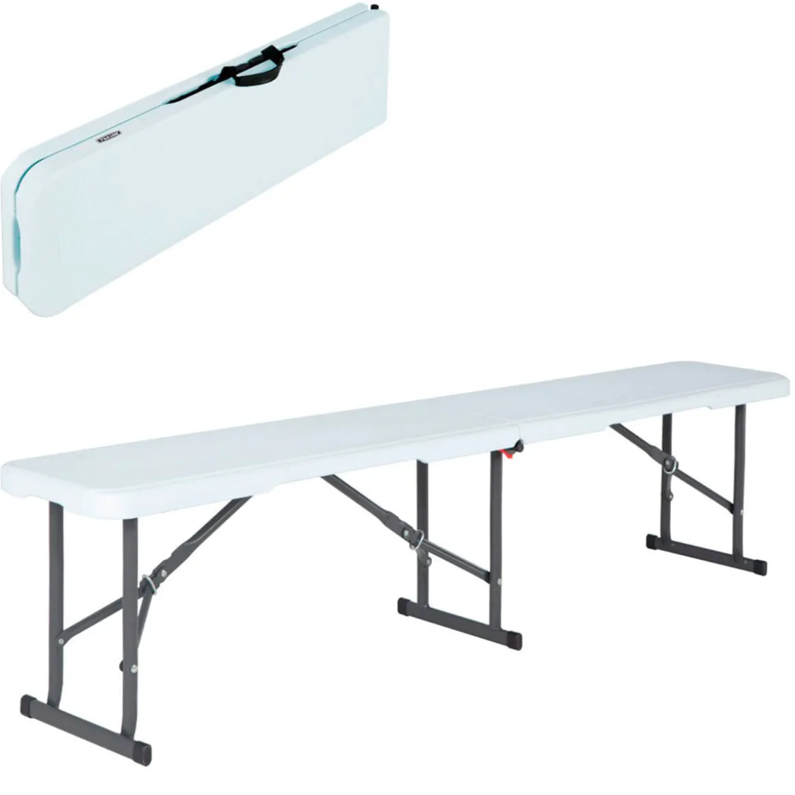 Banco plegable Lifetime ultrarresistente 454kg blanco 42,1x182,8x29,2 cm
