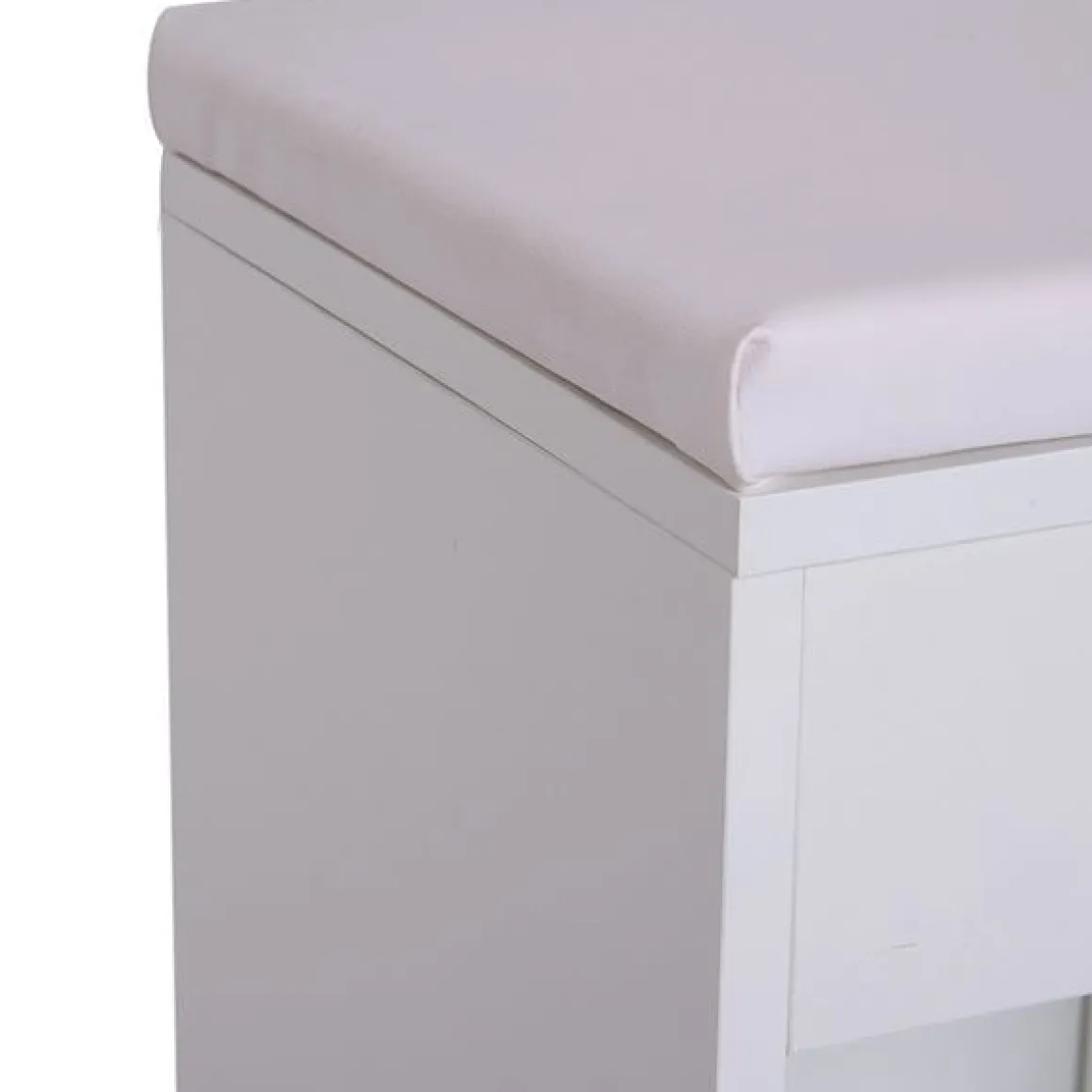 Banco zapatero 3 estantes madera blanco 47x80x30 cm