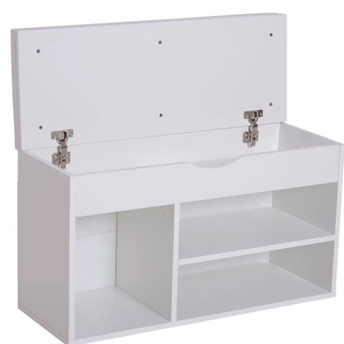 Banco zapatero 3 estantes madera blanco 47x80x30 cm