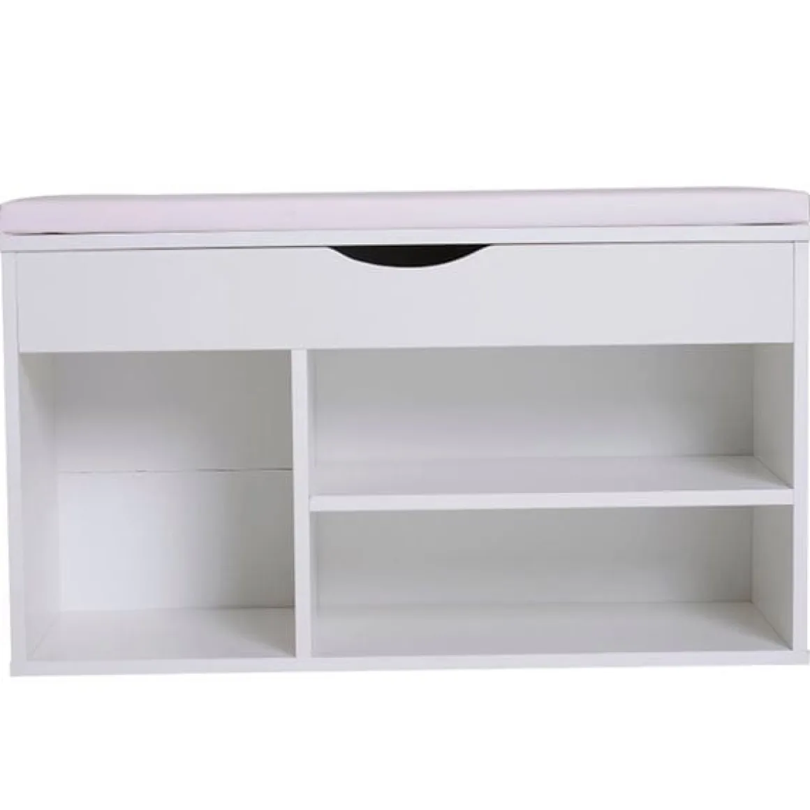 Banco zapatero 3 estantes madera blanco 47x80x30 cm