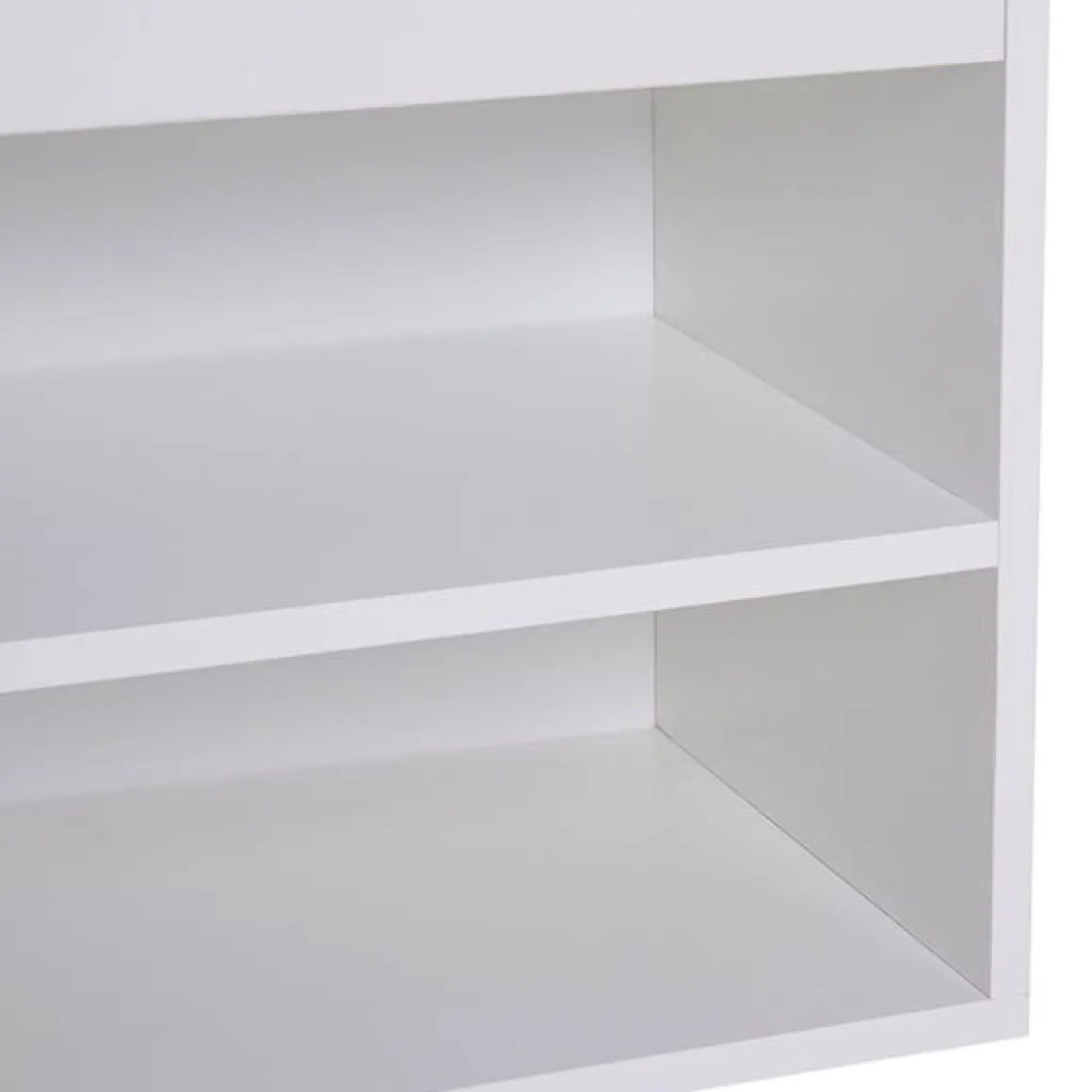 Banco zapatero 3 estantes madera blanco 47x80x30 cm