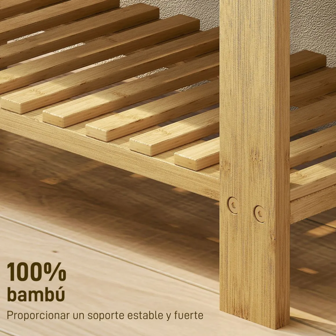 Banco zapatero Flower Homcom 6 pares 2 niveles con cojín 49x60x29 cm