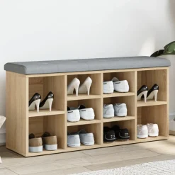 Banco zapatero Hermes 10 módulos + asiento acolchado 50x102x32 cm