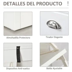 Banco zapatero Homcom 2 cajones blanco 55x104x24 cm