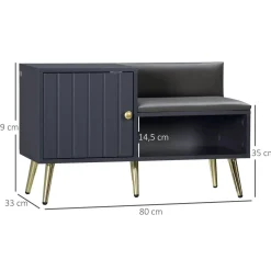 Banco zapatero Jade Homcom armario + compartimento 4 pares 49x80x33 cm