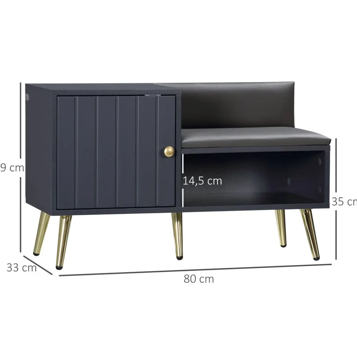 Banco zapatero Jade Homcom armario + compartimento 4 pares 49x80x33 cm