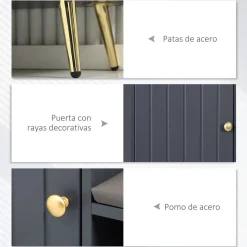 Banco zapatero Jade Homcom armario + compartimento 4 pares 49x80x33 cm