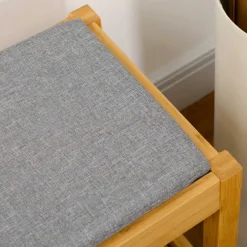 Banco zapatero Kirov Homcom asiento tapizado + estante bambú 46x90x30 cm