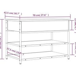 Banco zapatero Lovi con 2 estantes inferiores 50x70x42,5 cm