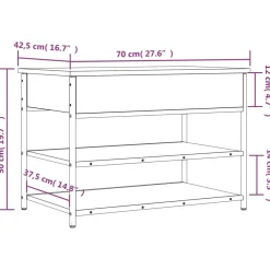 Banco zapatero Lovi con 2 estantes inferiores 50x70x42,5 cm