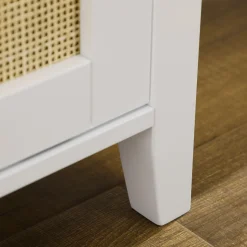 Banco zapatero Lovviken Homcom 2 puertas blanco/natural 45x80x35 cm
