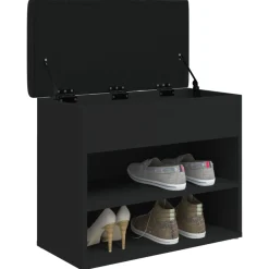 Banco zapatero Ulises 2 estantes + asiento acolchado 50x62x32 cm