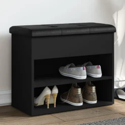Banco zapatero Ulises 2 estantes + asiento acolchado 50x62x32 cm