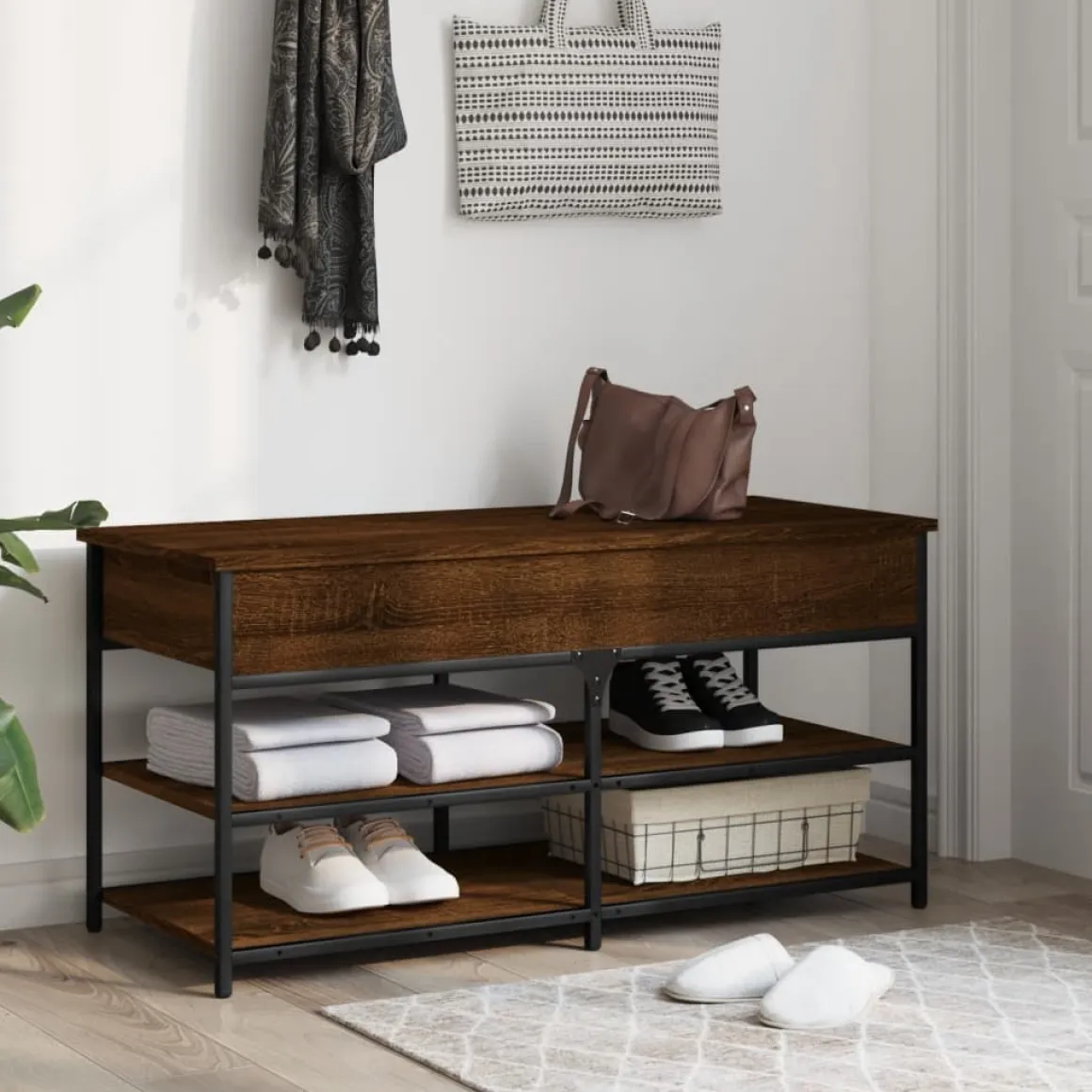 Banco zapatero Urma 2 estantes 50x100x42,5 cm