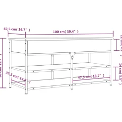 Banco zapatero Urma 2 estantes 50x100x42,5 cm