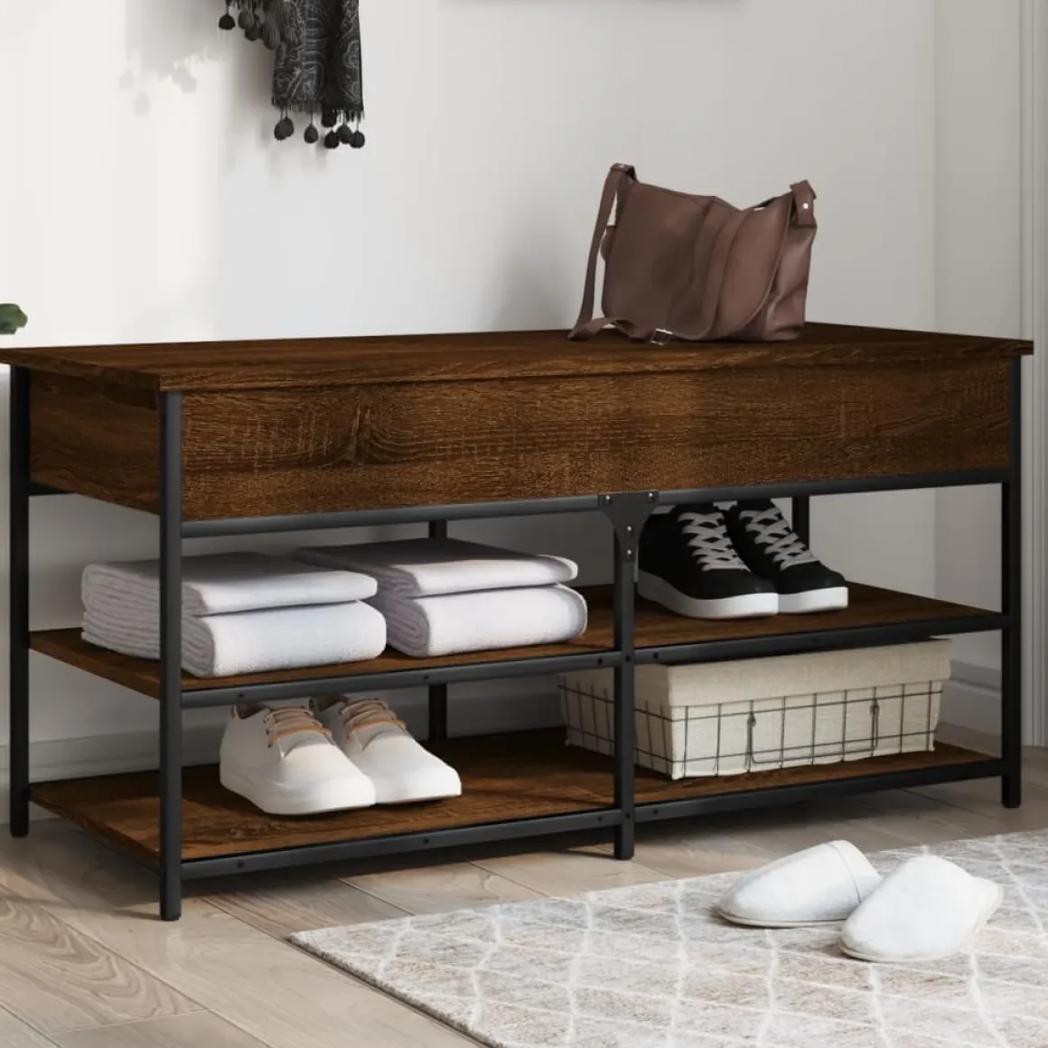 Banco zapatero Urma 2 estantes 50x100x42,5 cm