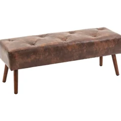 Banqueta Cloe Homcom acolchado marrón 42x114x38 cm