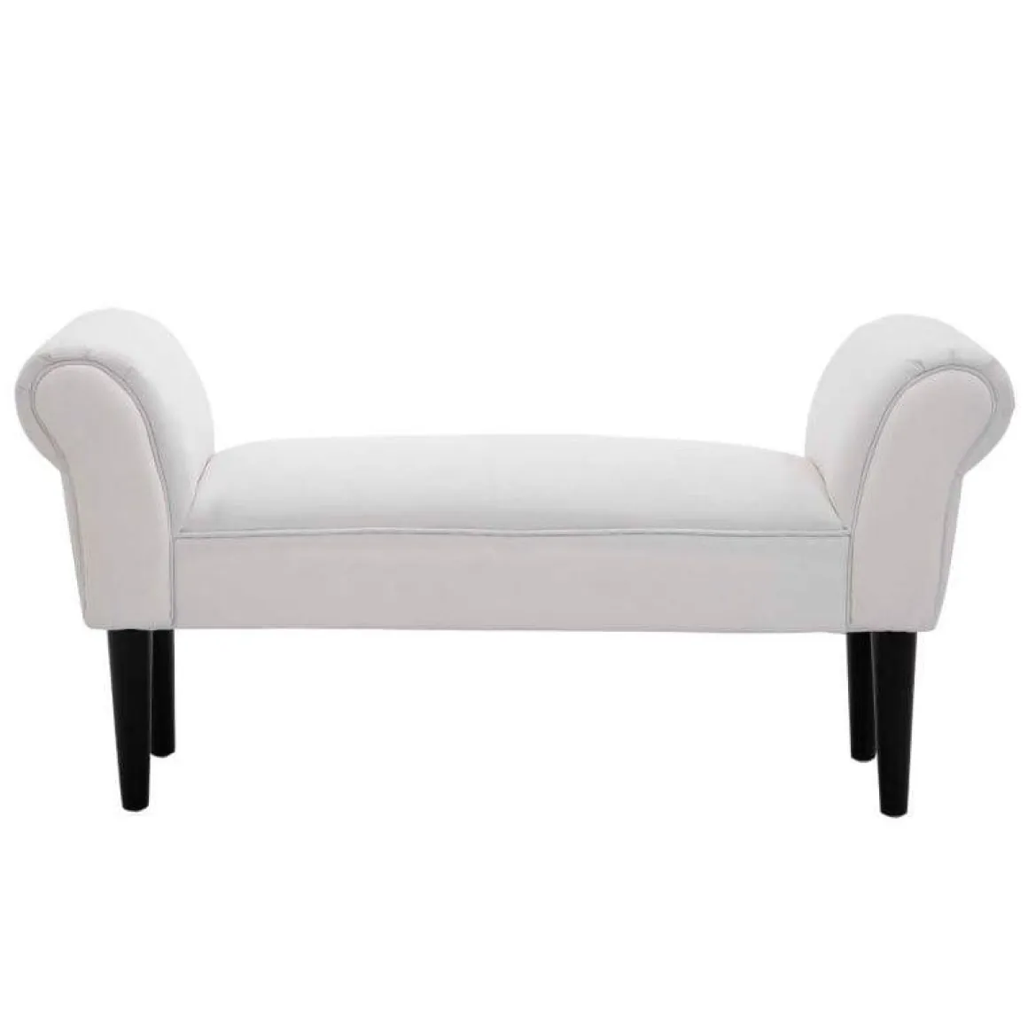 Banqueta Homcom acolchada gris claro 51x102x31 cm