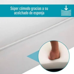 Banqueta Homcom acolchada gris claro 51x102x31 cm