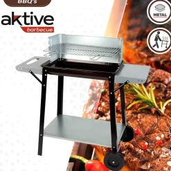 Barbacoa de carbón Aktive Barbecue 1 parrilla 4 alturas inox