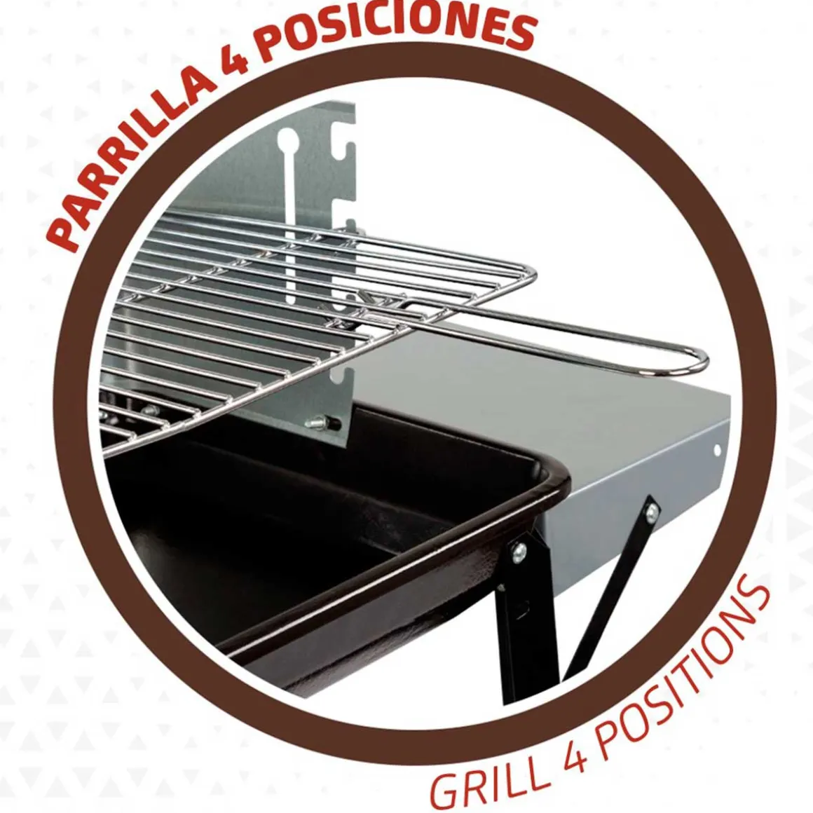 Barbacoa de carbón Aktive Barbecue 1 parrilla 4 alturas inox