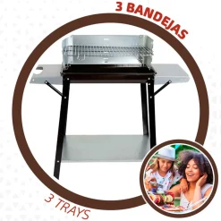 Barbacoa de carbón Aktive Barbecue 1 parrilla 4 alturas inox