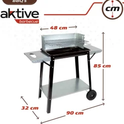 Barbacoa de carbón Aktive Barbecue 1 parrilla 4 alturas inox