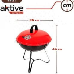 Barbacoa de carbón Aktive Barbecue con tapa rojo/negro
