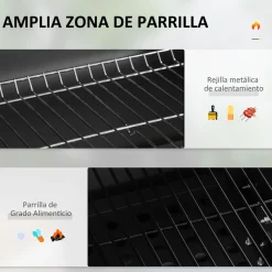 Barbacoa de carbón Jay tapa + termostato + ruedas negro 108x113x65 cm