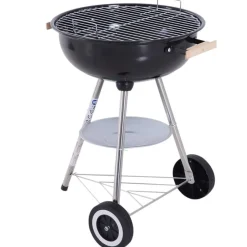 Barbacoa de carbón Outsunny negro/plata 85x56x48 cm
