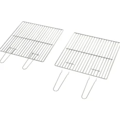 Barbacoa de carbón Outsunny 2 parrillas negro 96x90x45 cm