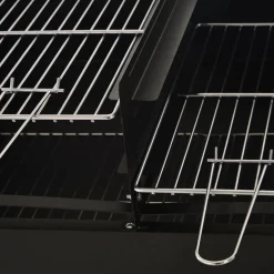 Barbacoa de carbón Outsunny 2 parrillas negro 96x90x45 cm