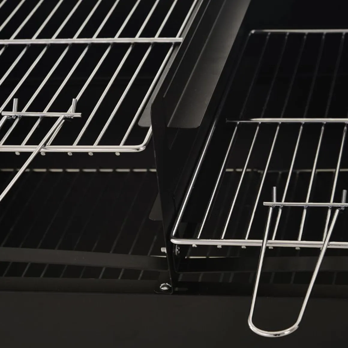 Barbacoa de carbón Outsunny 2 parrillas negro 96x90x45 cm