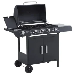 Barbacoa de gas Outsunny negro 100x125x51 cm